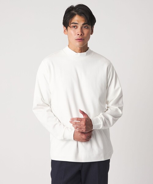 A DAY IN THE LIFE UNITED ARROWS（アデイインザライフユナイテッドアローズ）の「コットン シルケット ポンチ モックネックカットソー＜A DAY IN THE LIFE＞（Tシャツ/カットソー・メンズ・モカ/ホワイト/ブラック・L/M/S）」の4枚目の写真