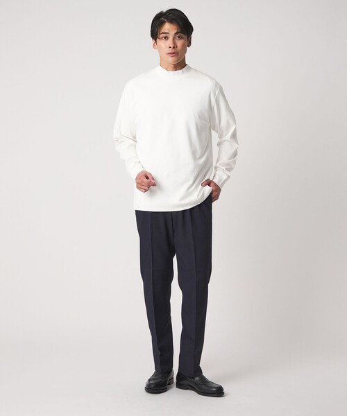 A DAY IN THE LIFE UNITED ARROWS（アデイインザライフユナイテッドアローズ）の「コットン シルケット ポンチ モックネックカットソー＜A DAY IN THE LIFE＞（Tシャツ/カットソー・メンズ・モカ/ホワイト/ブラック・L/M/S）」の5枚目の写真