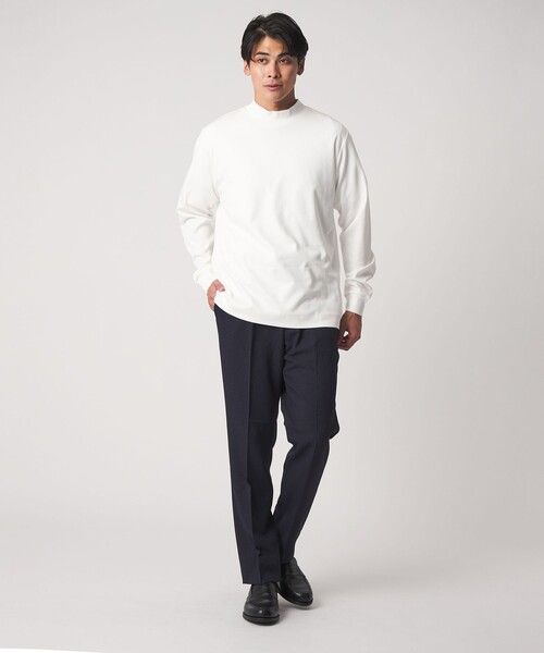 A DAY IN THE LIFE UNITED ARROWS（アデイインザライフユナイテッドアローズ）の「コットン シルケット ポンチ モックネックカットソー＜A DAY IN THE LIFE＞（Tシャツ/カットソー・メンズ・モカ/ホワイト/ブラック・L/M/S）」の6枚目の写真
