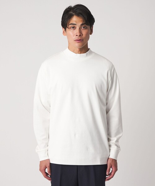 A DAY IN THE LIFE UNITED ARROWS（アデイインザライフユナイテッドアローズ）の「コットン シルケット ポンチ モックネックカットソー＜A DAY IN THE LIFE＞（Tシャツ/カットソー・メンズ・モカ/ホワイト/ブラック・L/M/S）」の7枚目の写真
