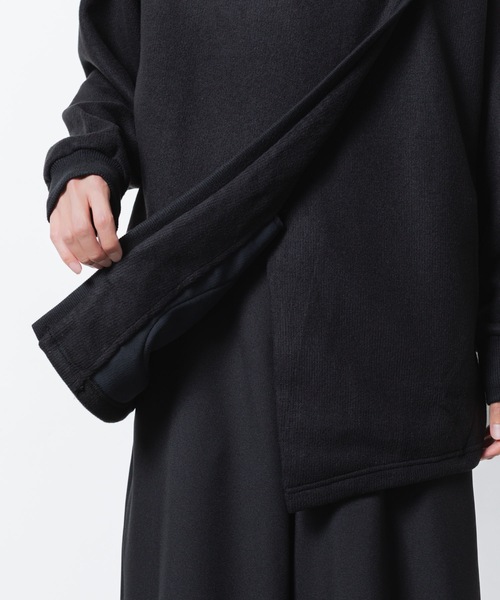 ato(アトウ)の「ASYMMETRY PULL-OVER CARDIGAN(カーディガン/ボレロ・メンズ・ブラック/グレイッシュベージュ・46/48)」の13枚目の写真