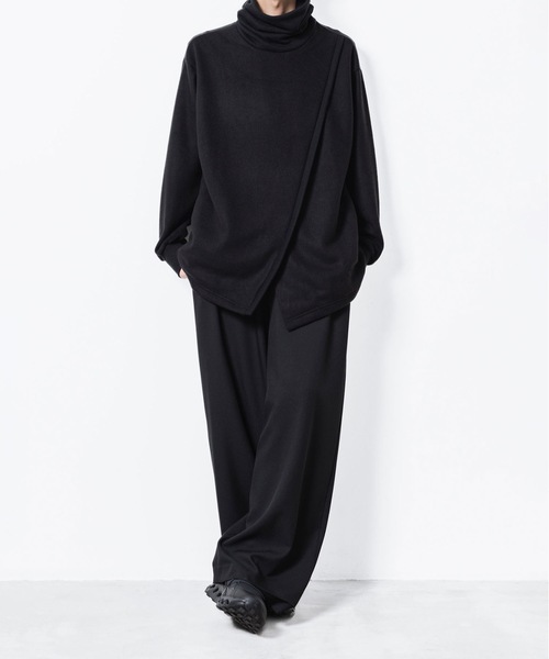 ato(アトウ)の「ASYMMETRY PULL-OVER CARDIGAN(カーディガン/ボレロ・メンズ・ブラック/グレイッシュベージュ・46/48)」の9枚目の写真