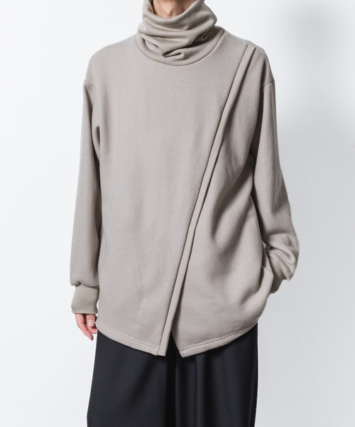 ato(アトウ)の「ASYMMETRY PULL-OVER CARDIGAN(カーディガン/ボレロ・メンズ・ブラック/グレイッシュベージュ・46/48)」の8枚目の写真