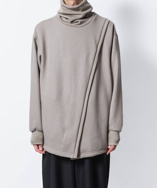 ato(アトウ)の「ASYMMETRY PULL-OVER CARDIGAN(カーディガン/ボレロ・メンズ・ブラック/グレイッシュベージュ・46/48)」の7枚目の写真