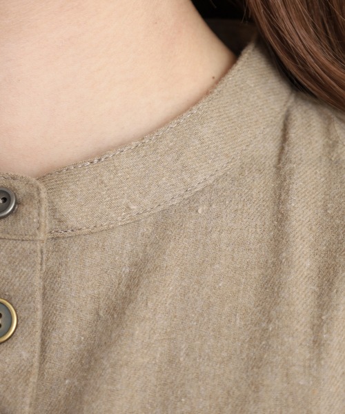 Quelle Chance(ケルシャンス)の「刺繍入多釦ワンピース タータンチェック(シャツワンピース・レディース・チャコールグレー/グリーン系その他/モカ・M/L)」の19枚目の写真
