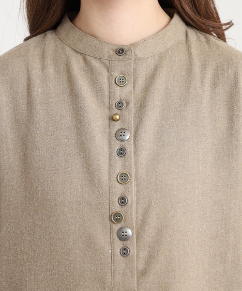 Quelle Chance(ケルシャンス)の「刺繍入多釦ワンピース タータンチェック(シャツワンピース・レディース・チャコールグレー/グリーン系その他/モカ・M/L)」の18枚目の写真