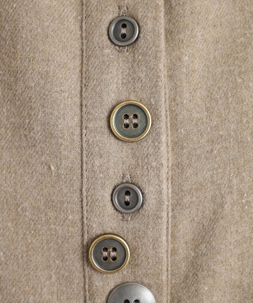 Quelle Chance(ケルシャンス)の「刺繍入多釦ワンピース タータンチェック(シャツワンピース・レディース・チャコールグレー/グリーン系その他/モカ・M/L)」の20枚目の写真
