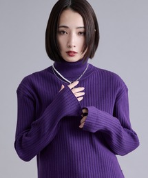 ヌメロヴェントゥーノ　クロップドニット　セーター　パープル　紫　ラベンダー メンズのニット/セーター（パープル/紫色系）ファッション通販