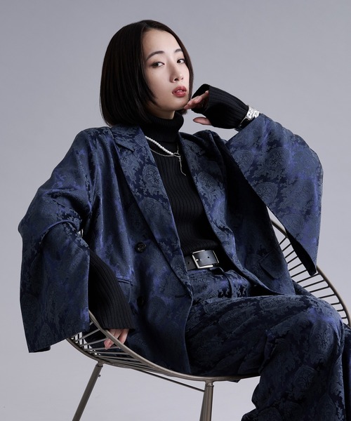 Ellno Loset（エルノロゼット）の「サムホールツキリブタートルニット（ニット/セーター・メンズ・パープル/レッド/ブラック/グレー/オフホワイト/ブルー・SMALL/MEDIUM/LARGE）」の8枚目の写真