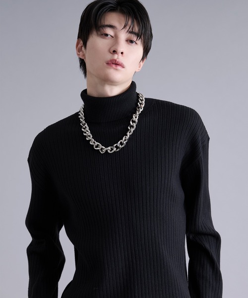 Ellno Loset（エルノロゼット）の「サムホールツキリブタートルニット（ニット/セーター・メンズ・パープル/レッド/ブラック/グレー/オフホワイト/ブルー・SMALL/MEDIUM/LARGE）」の16枚目の写真