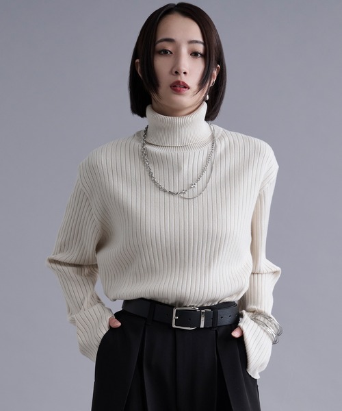 サムホールツキリブタートルニット（ニット/セーター）｜Ellno