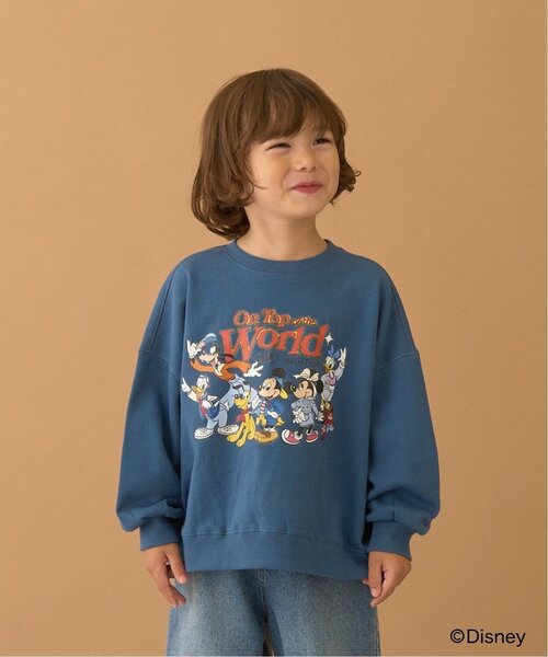 b・ROOM（ビールーム）の「【Disney】【毛玉バイバイ裏毛】ミッキー＆フレンズ/スウェット（スウェット・キッズ・トップグレー/ブルーグリーン/ラベンダー/レンガ・130cm/120cm/140cm/110cm/150cm/100cm）」の2枚目の写真