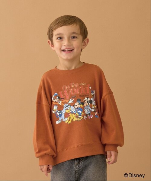 b・ROOM（ビールーム）の「【Disney】【毛玉バイバイ裏毛】ミッキー＆フレンズ/スウェット（スウェット・キッズ・トップグレー/ブルーグリーン/ラベンダー/レンガ・130cm/120cm/140cm/110cm/150cm/100cm）」の4枚目の写真