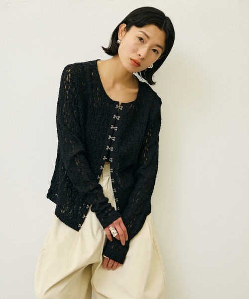 ホックデザインレースカーディガン（カーディガン/ボレロ）｜AIC