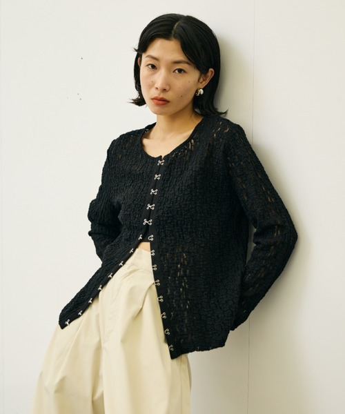 AIC.（エーアイシー）の「ホックデザインレースカーディガン（カーディガン/ボレロ・レディース・ブラック/アイボリー・FREE）」の20枚目の写真