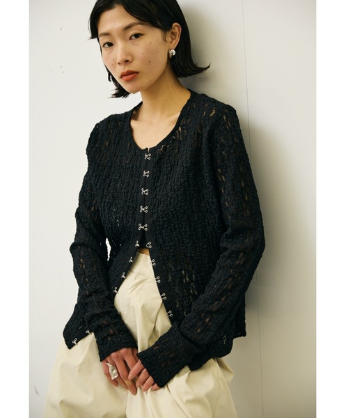 AIC.（エーアイシー）の「ホックデザインレースカーディガン（カーディガン/ボレロ・レディース・ブラック/アイボリー・FREE）」の21枚目の写真
