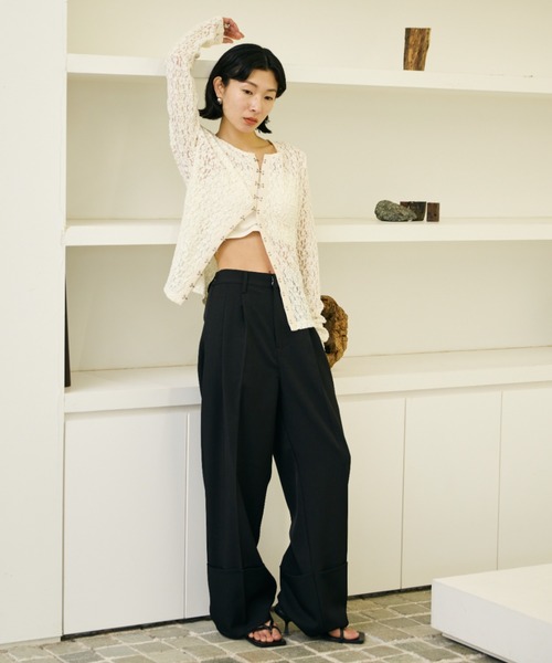 AIC.（エーアイシー）の「ホックデザインレースカーディガン（カーディガン/ボレロ・レディース・ブラック/アイボリー・FREE）」の14枚目の写真