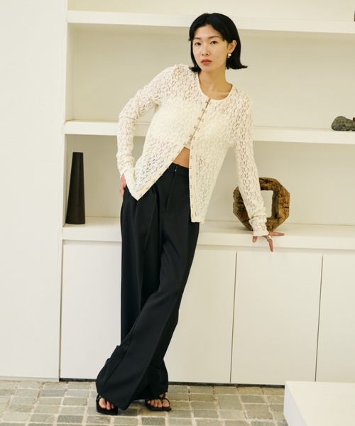 AIC.（エーアイシー）の「ホックデザインレースカーディガン（カーディガン/ボレロ・レディース・ブラック/アイボリー・FREE）」の16枚目の写真