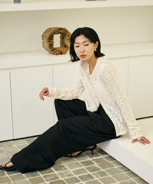 AIC.（エーアイシー）の「ホックデザインレースカーディガン（カーディガン/ボレロ・レディース・ブラック/アイボリー・FREE）」の10枚目の写真
