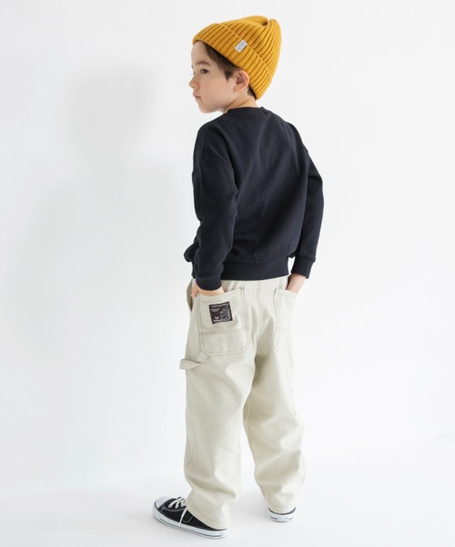 BRANSHES（ブランシェス）の「【デニム/異素材ポケット付】裏毛トレーナー（スウェット・キッズ・ブラック/キナリ/レンガ・80/90/120/140/150/110/100/130/160）」の15枚目の写真