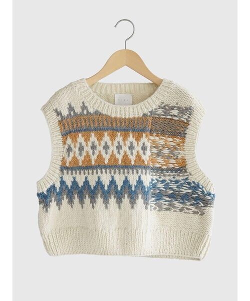 FIKA.(フィーカ)の「Fair isle knit vest(ニット/セーター・レディース・ホワイト・MEDIUM)」の13枚目の写真