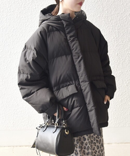 本日限定値下げ美品SHIPS any 24フーディショートダウンジャケット 黒F SHIPS（シップス） SHIPS any: フーディ ショート ダウン ジャケット