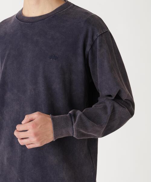Alpha Industries（アルファインダストリーズ）の「Alpha Industries/アルファインダストリーズ/SNOW WASH LS T-SHIRT/スノー ウォッシュ Tシャツ（Tシャツ/カットソー・メンズ・ネイビー/チャコール/ブラック/ホワイト系2/オリーブ系・2XL/L/M/S/XL）」の21枚目の写真
