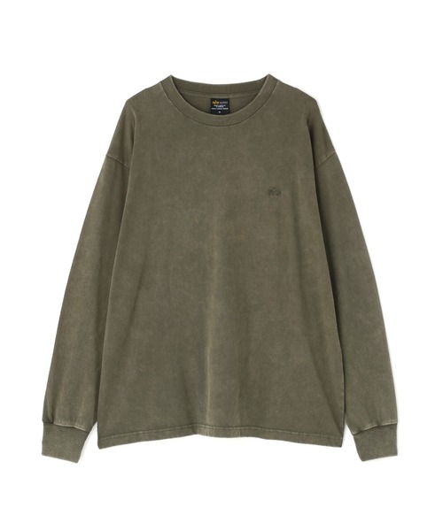 Alpha Industries（アルファインダストリーズ）の「Alpha Industries/アルファインダストリーズ/SNOW WASH LS T-SHIRT/スノー ウォッシュ Tシャツ（Tシャツ/カットソー・メンズ・ネイビー/チャコール/ブラック/ホワイト系2/オリーブ系・2XL/L/M/S/XL）」の4枚目の写真