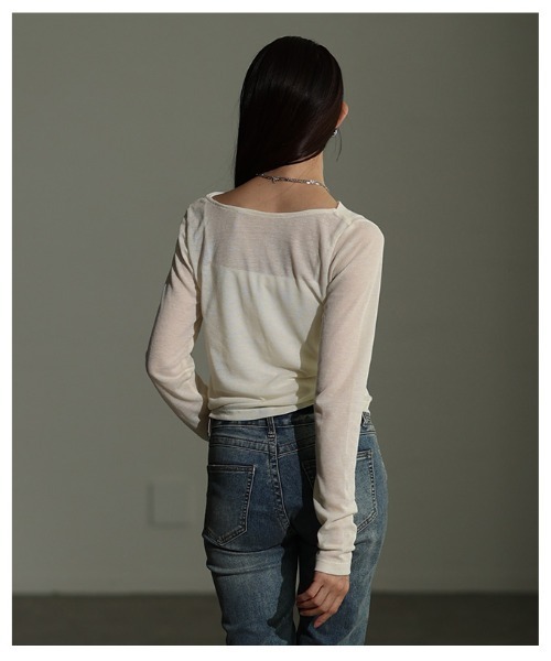 Sawa a la mode(サワアラモード)の「ドレープネックカットソー(Tシャツ/カットソー・レディース・ブラック/アイボリー/グレー・FREE)」の11枚目の写真