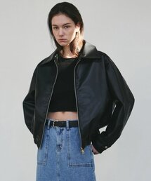NICK&NICOLE | NICOLE FAUX LEATHER BLOUSON_BLACK(ライダースジャケット)