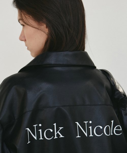 NICK&NICOLE（ニックアンドニコール）の「NICOLE FAUX LEATHER BLOUSON_BLACK（ライダースジャケット・レディース・その他・FREE）」の2枚目の写真