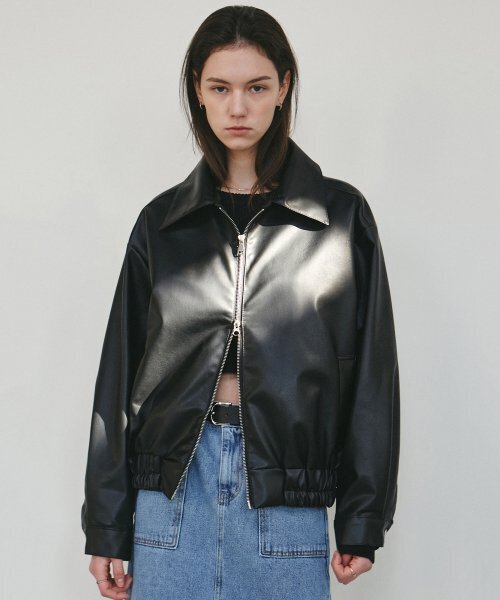 NICK&NICOLE（ニックアンドニコール）の「NICOLE FAUX LEATHER BLOUSON_BLACK（ライダースジャケット・レディース・その他・FREE）」の3枚目の写真