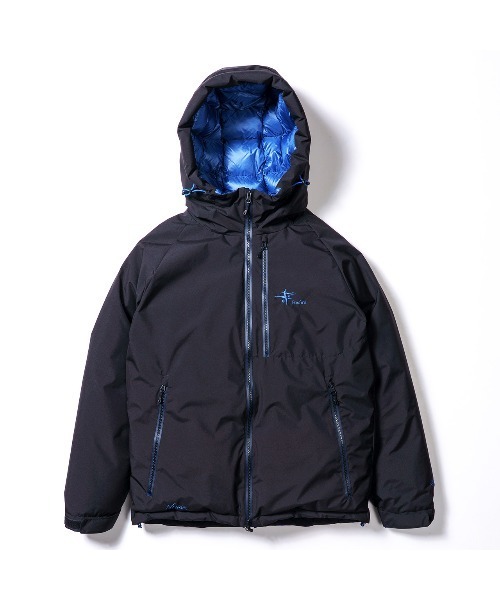 Foxfire（フォックスファイヤー）の「NANGA×Foxfire GORE-TEX WS フィッシングダウンジャケット（ダウンジャケット/コート・メンズ・ブラック/ブルー・S/M/L/XL）」の2枚目の写真