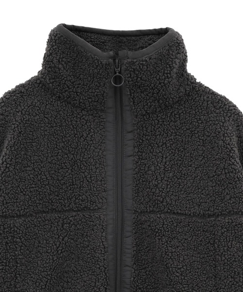 Green　Parks（グリーンパークス）の「異素材コンビスタンドボアブルゾン（ブルゾン・レディース・チャコールグレー/アイボリー/キャメル・FREE）」の8枚目の写真