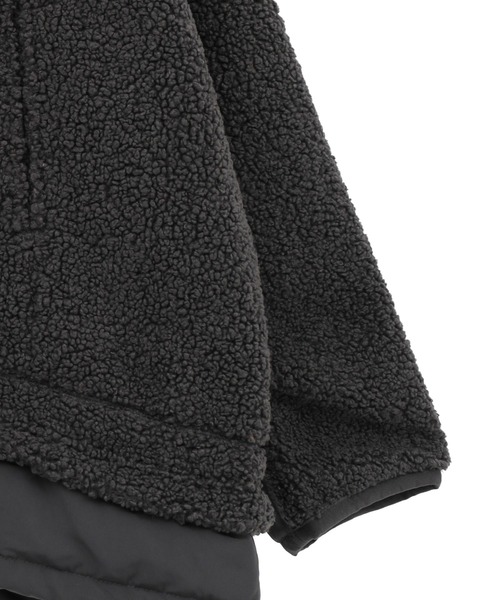 Green　Parks（グリーンパークス）の「異素材コンビスタンドボアブルゾン（ブルゾン・レディース・チャコールグレー/アイボリー/キャメル・FREE）」の10枚目の写真