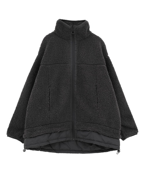 Green　Parks（グリーンパークス）の「異素材コンビスタンドボアブルゾン（ブルゾン・レディース・チャコールグレー/アイボリー/キャメル・FREE）」の17枚目の写真