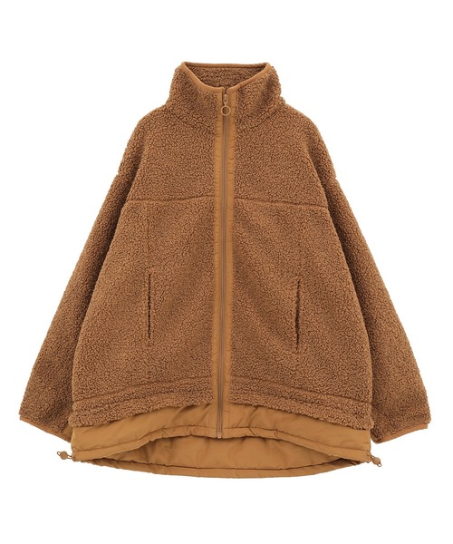 Green　Parks（グリーンパークス）の「異素材コンビスタンドボアブルゾン（ブルゾン・レディース・チャコールグレー/アイボリー/キャメル・FREE）」の18枚目の写真