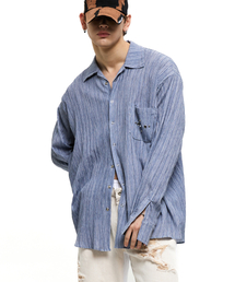 RSSC（アールエスエスシー）の「RIVET VERTICAL WRINKLE SHIRT - BLUE（シャツ/ブラウス）」