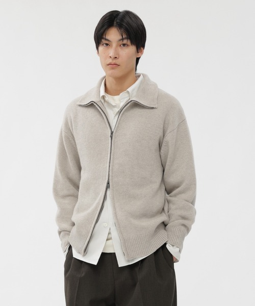 美品 マーガレットハウエル ウールボトルネック ニットカーディガン 羽織 ２ MARGARET HOWELL（マーガレットハウエル） ドゥーズイエムクラス