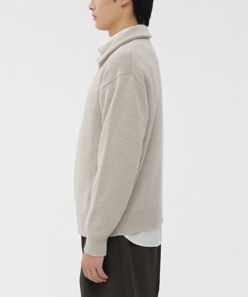 MARGARET HOWELL（マーガレットハウエル）の「WOOL CASHMERE SILK（カーディガン/ボレロ・メンズ・ブラック/ライトベージュ・MEDIUM/LARGE）」の8枚目の写真