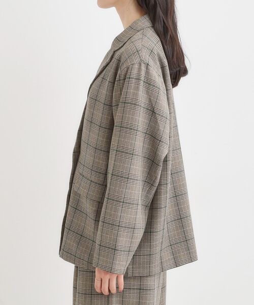 セール】【セットアップ可】チェック柄 ダブルブレストテーラードゆる