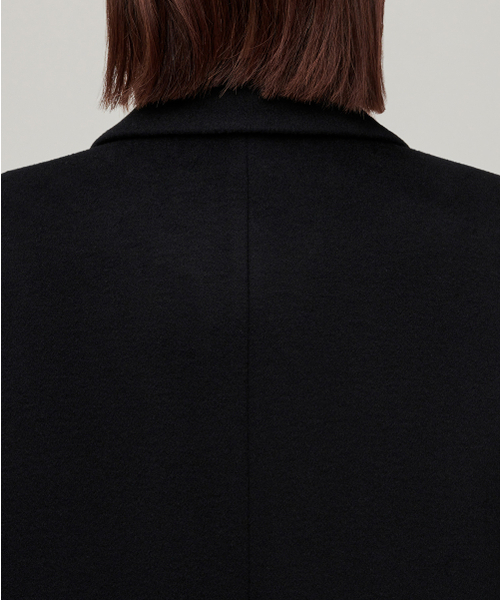 MUSINSA STANDARD WOMAN（ムシンサスタンダードウーマン）の「ウィメンズカシミヤブレンドオーバーショルダーシングルコート[ブラック]（チェスターコート・レディース・その他・SMALL/MEDIUM/LARGE/X-SMALL）」の8枚目の写真