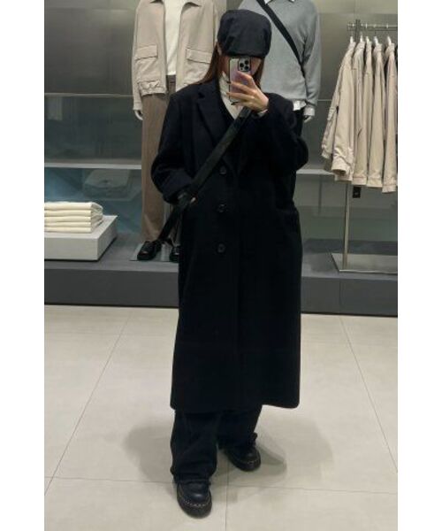 MUSINSA STANDARD WOMAN（ムシンサスタンダードウーマン）の「ウィメンズカシミヤブレンドオーバーショルダーシングルコート[ブラック]（チェスターコート・レディース・その他・SMALL/MEDIUM/LARGE/X-SMALL）」の14枚目の写真