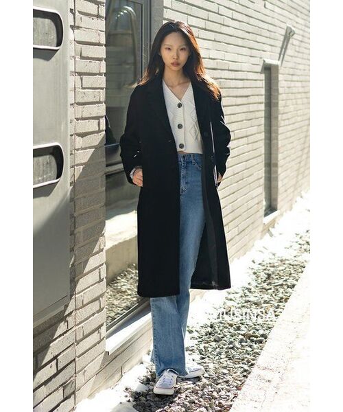MUSINSA STANDARD WOMAN（ムシンサスタンダードウーマン）の「ウィメンズカシミヤブレンドオーバーショルダーシングルコート[ブラック]（チェスターコート・レディース・その他・SMALL/MEDIUM/LARGE/X-SMALL）」の18枚目の写真