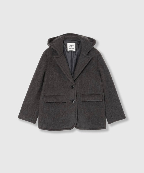 THINGS THAT MATTER（シングス ザット マター）の「MOHAIR HOODIE JACKET / モヘア フーディー ジャケット（テーラードジャケット・レディース・チャコールグレー/サックスブルー・FREE）」の21枚目の写真