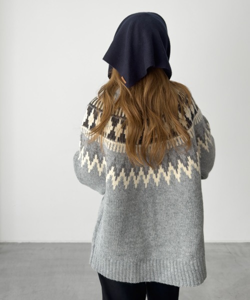 CANAL JEAN（キャナルジーン）の「El mar　ウールトライアングルスカーフ（バンダナ/スカーフ・レディース・ネイビー/ブラウン/グレー・ONE SIZE）」の11枚目の写真