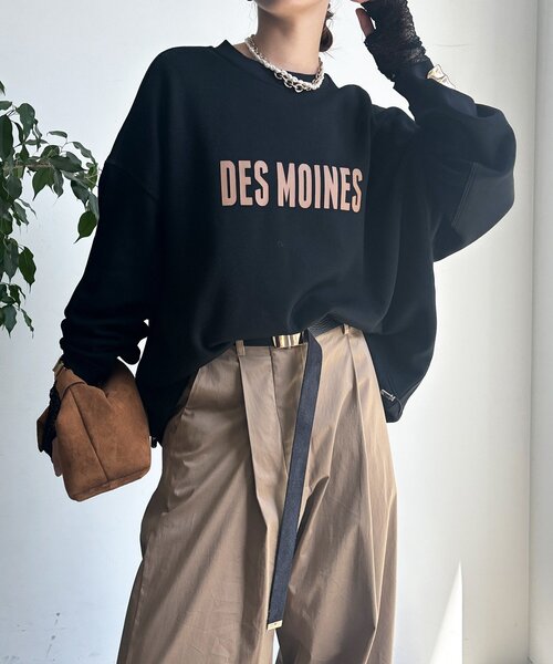 DouDou（ドゥドゥ）の「ボンバーヒートロゴトップス（スウェット・レディース・キャメル/ブラック/アイボリー・FREE）」の20枚目の写真