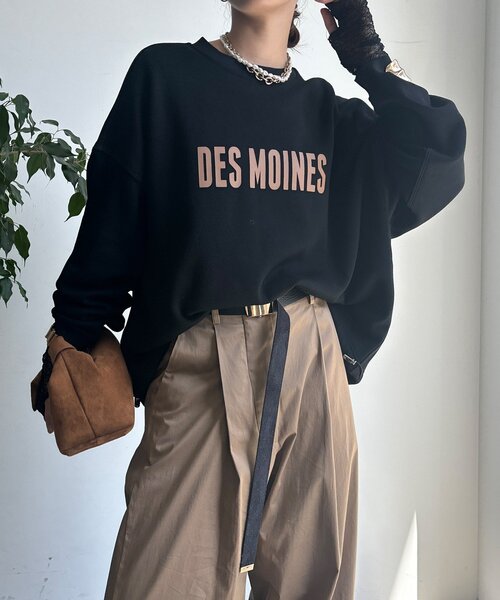 DouDou（ドゥドゥ）の「ボンバーヒートロゴトップス（スウェット・レディース・キャメル/ブラック/アイボリー・FREE）」の21枚目の写真