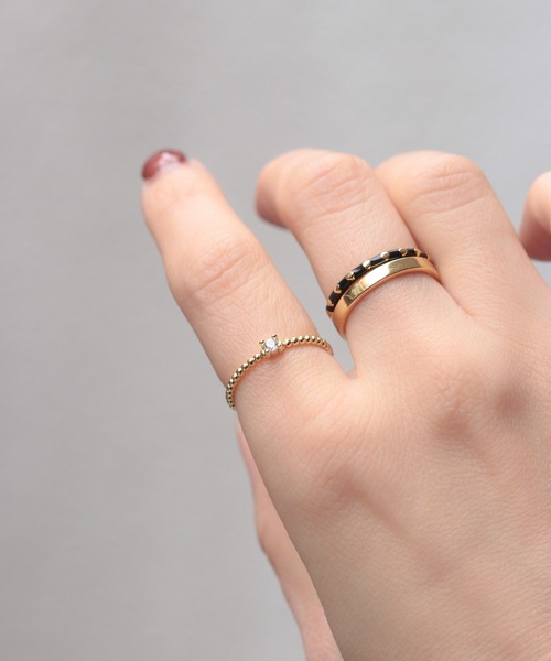 WEB限定】silver925 ブラックエナメルリング（リング）｜NOIR DE