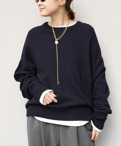 Deuxieme Classe（ドゥーズィエムクラス）の「JUSPER クルーネック プルオーバー（ニット/セーター・レディース・ネイビー・FREE）」の2枚目の写真